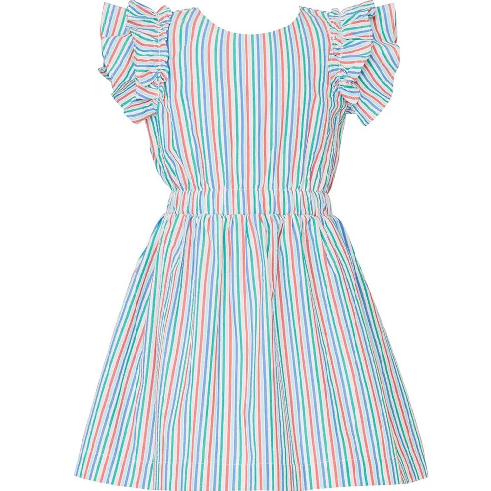 Crewcuts Rainbow Seersucker Flutter Dress